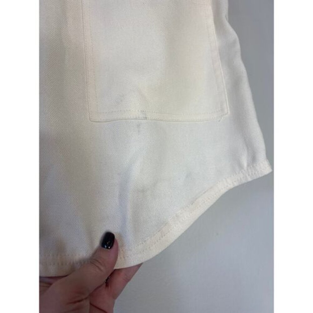 NWT The Femm Sophie Tie Waist Button Pockets Mini Skirt Ivory Size: M - Picture 7 of 8
